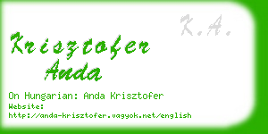 krisztofer anda business card